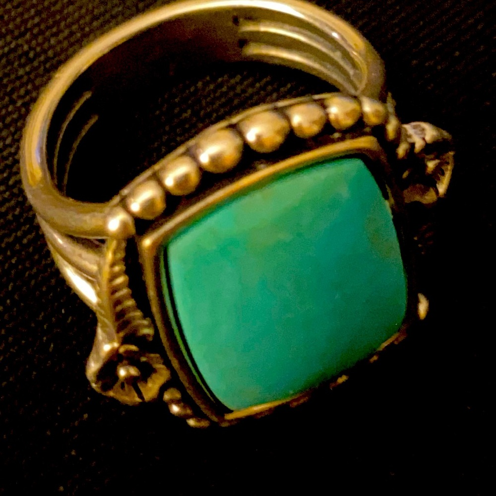 Wilson Jim signed Turquoise and Sterling Ring